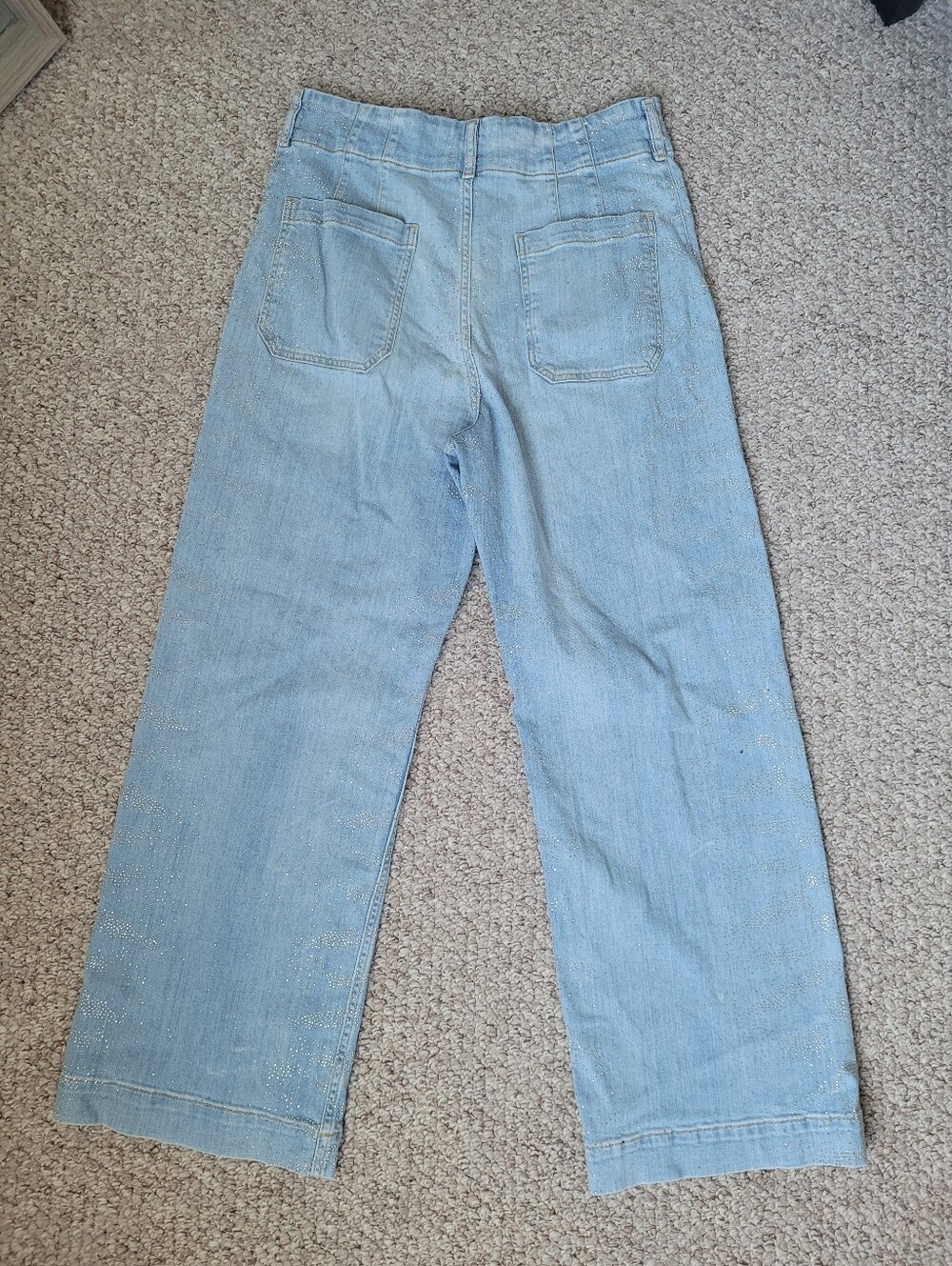 Anthropologie Maeve Sparkle Wide Leg High Waist Jeans - Picture 3 of 7